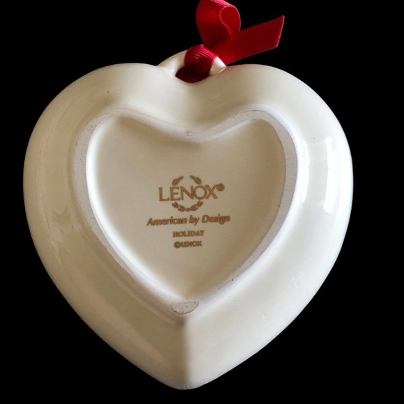 Lenox Sentiment Joy Heart Dish Christmas Holiday Holly - Picture 7 of 7